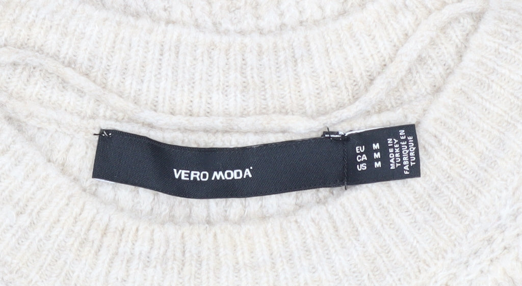 Vero Moda Women's Beige Knit Sleeveless Vest Medium