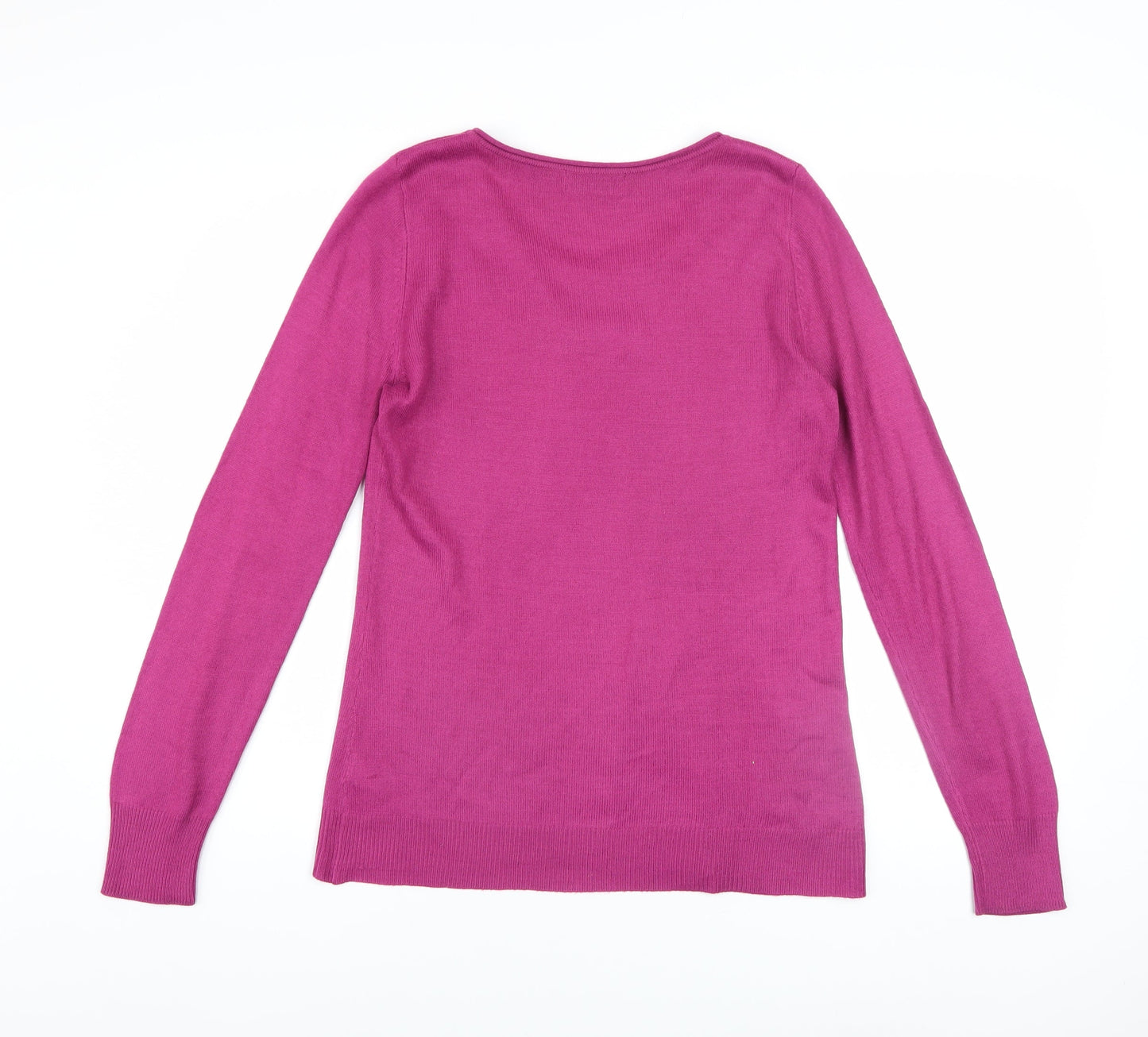 Marks and Spencer Women's Pink Sequin Round Neck Jumper Size 10