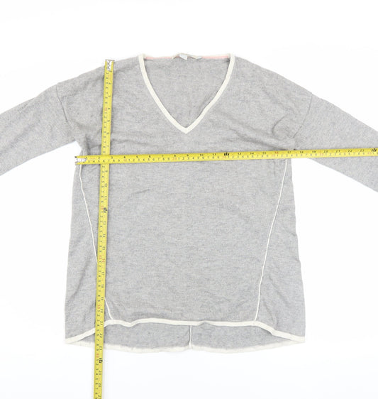 Boden Women's Grey V-Neck Wool Blend Pullover Jumper Size S