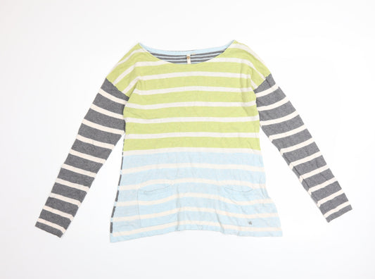 White Stuff Womens Multicoloured Striped Cotton Jumper Size 12