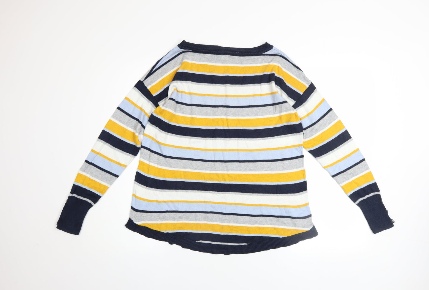 Bonmarché Womens Multicoloured Striped Jumper Size 14 Boat Neck Knitwear