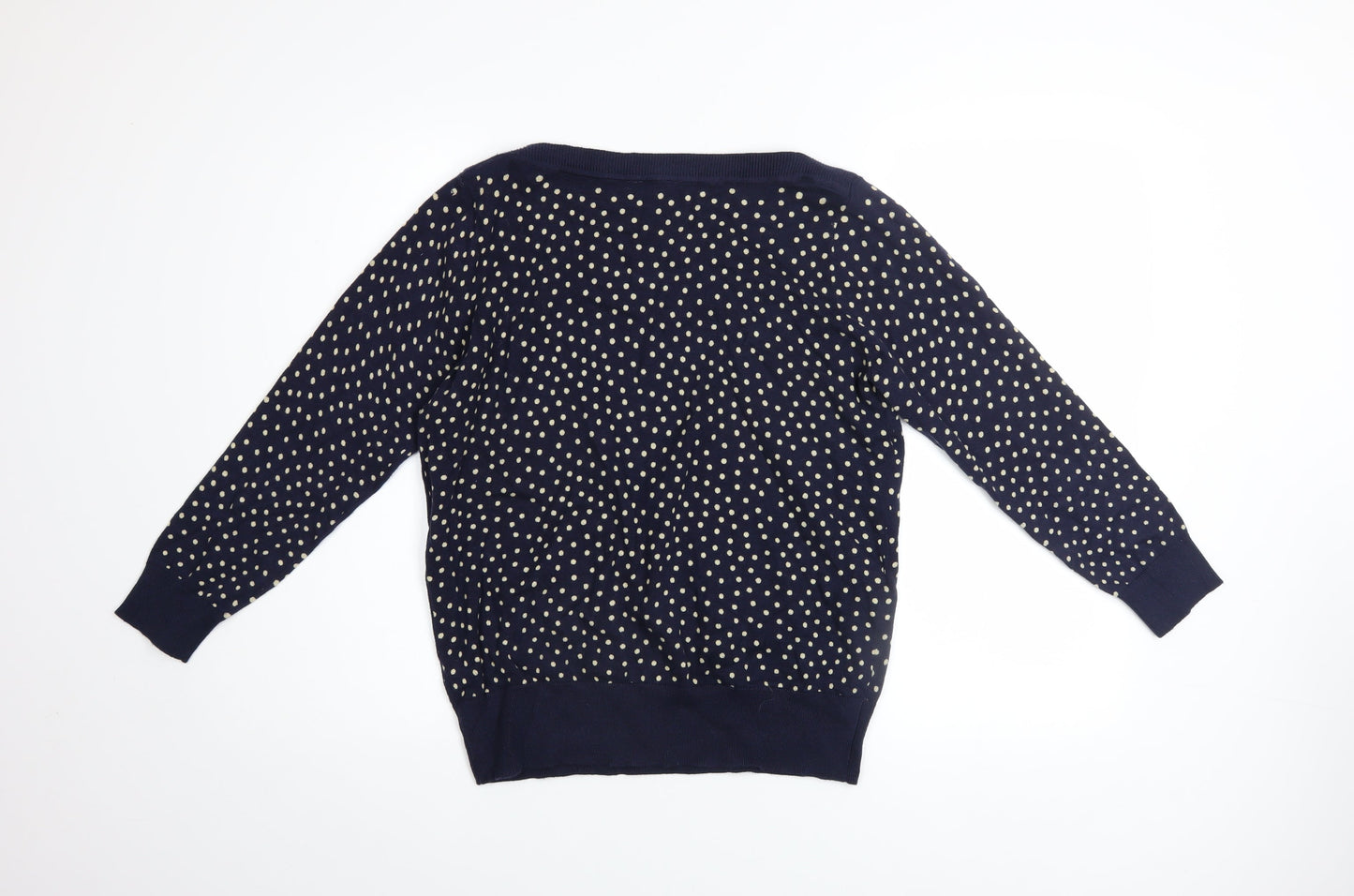 M&Co Women’s Blue Polka Dot Cotton Knit Jumper UK12