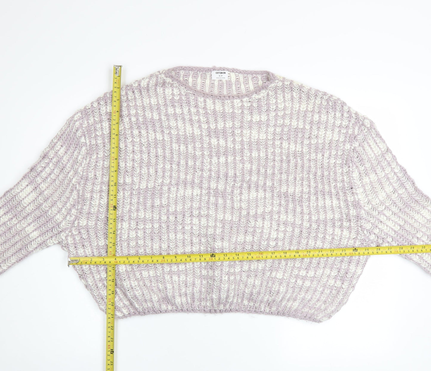 Cotton On Womens Multicoloured Chunky Knit Acrylic Pullover Jumper Size S