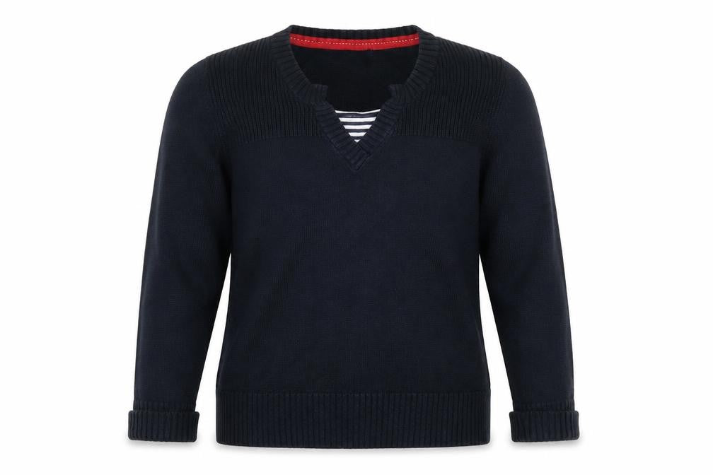 Marks and Spencer Women's Blue V-Neck Cotton Jumper Size 14