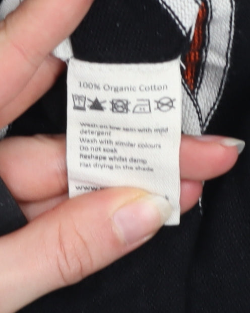 People Tree Women’s Black Striped Jumper Dress Size 10 Organic Cotton