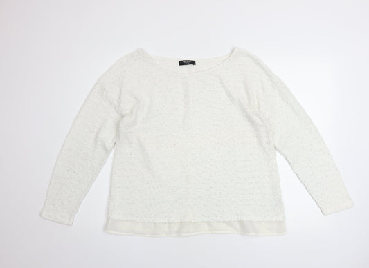 George Women’s Ivory Boat Neck Knit Pullover Jumper Size 16