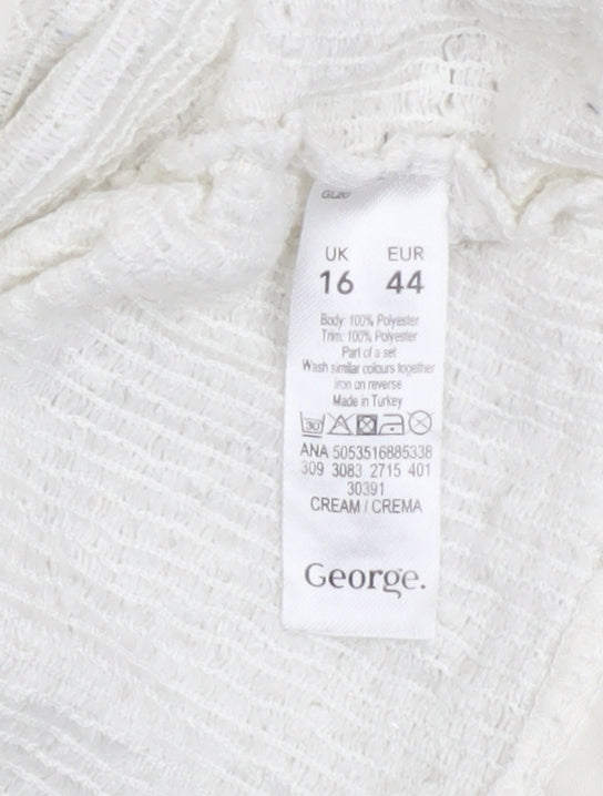 George Women’s Ivory Boat Neck Knit Pullover Jumper Size 16