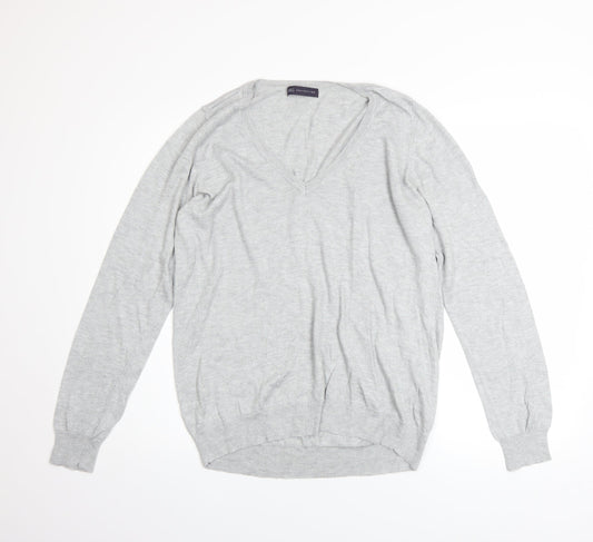 Marks and Spencer Women’s Grey V-Neck Long Sleeve Jumper Size 14