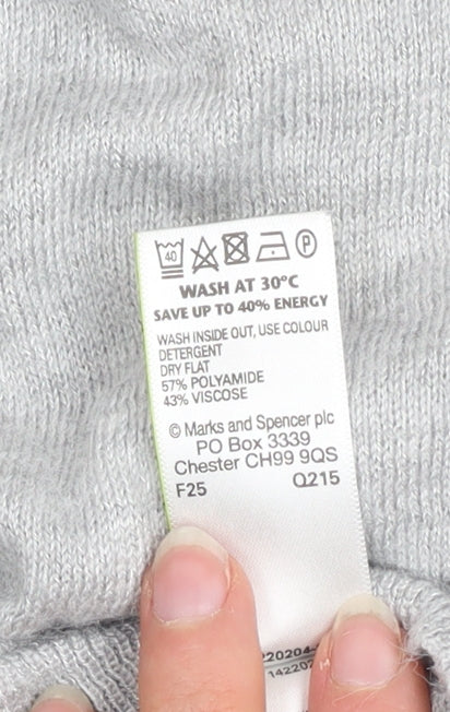Marks and Spencer Women’s Grey V-Neck Long Sleeve Jumper Size 14