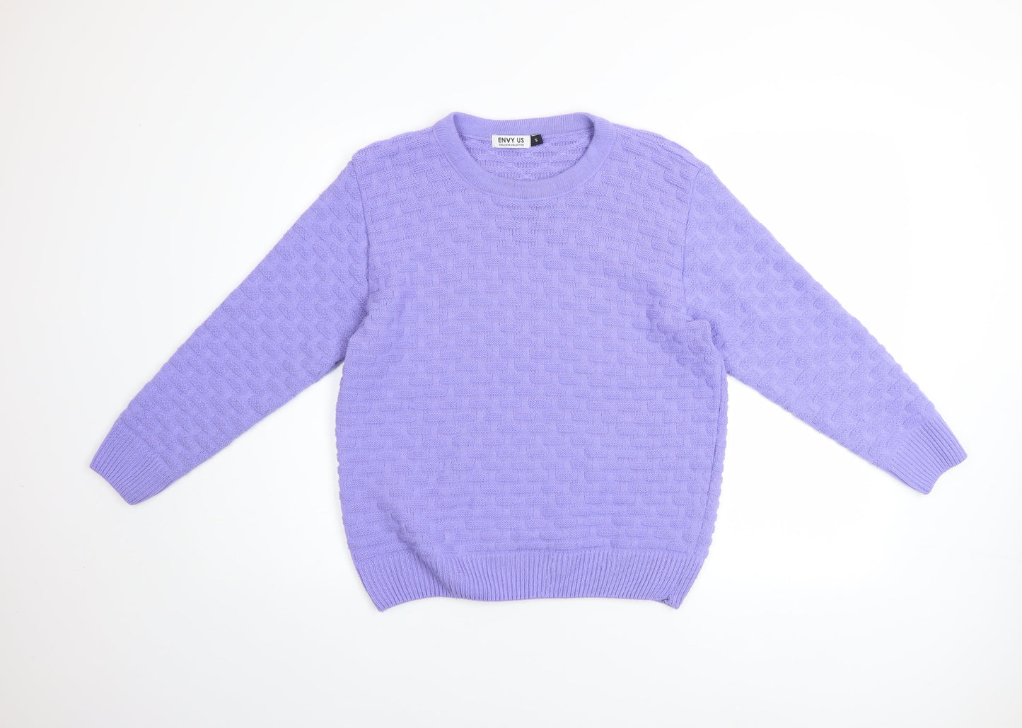 ENVY US Women's Purple Knit Pullover Jumper Size S