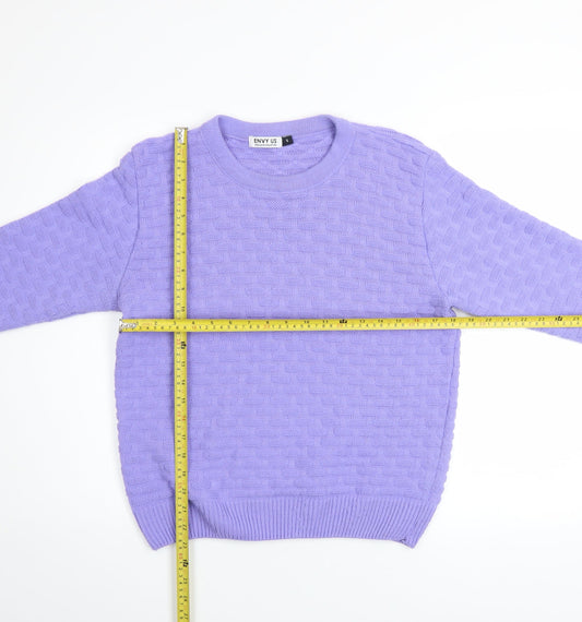 ENVY US Women's Purple Knit Pullover Jumper Size S