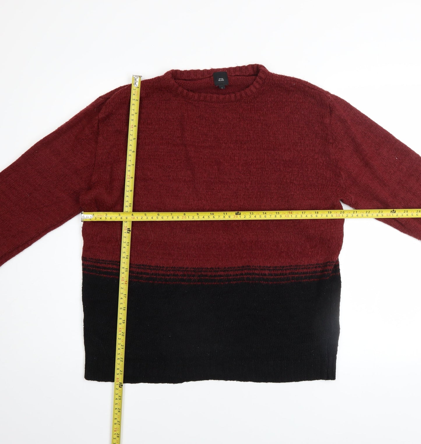 River Island Womens Red Black Striped Knit Jumper Size S