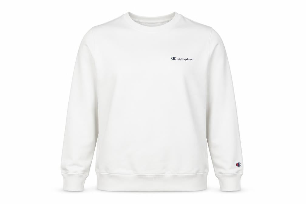 Champion Women's White Small Pullover Sweatshirt with Logo Detail