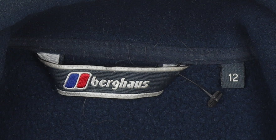 Berghaus Women Navy Blue Fleece Jacket Size 12 Full Zip Thermal Pro