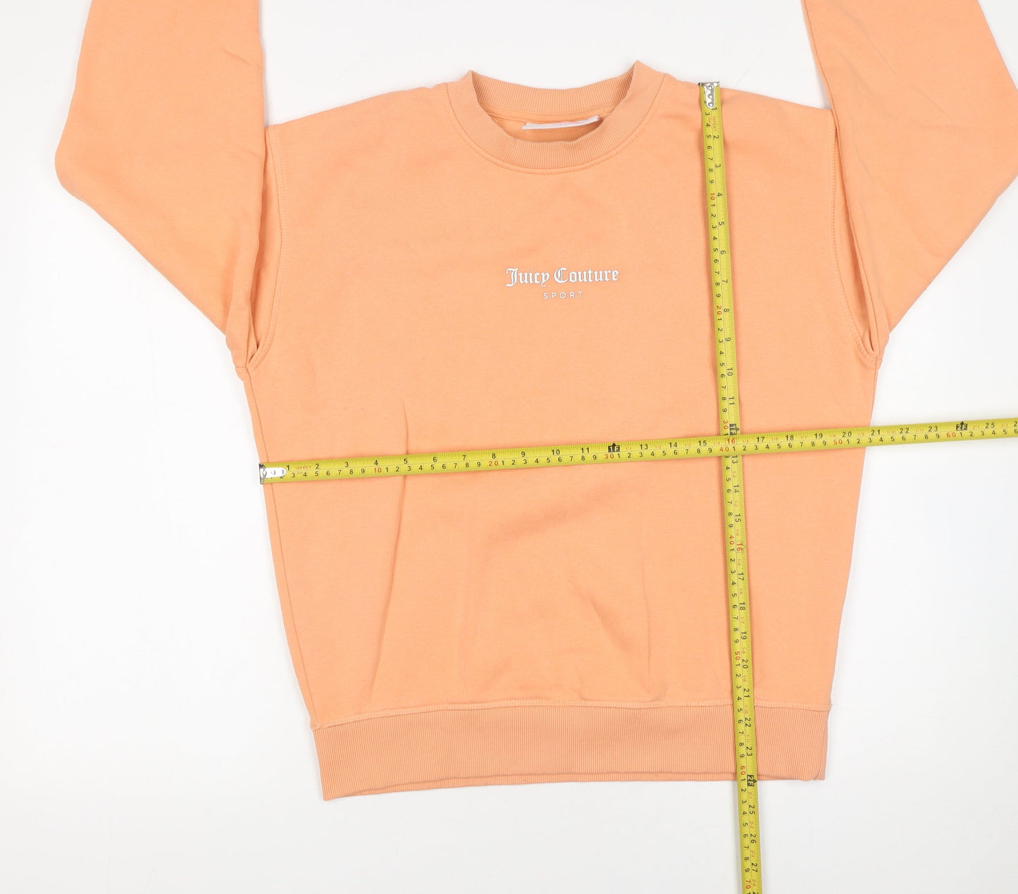 Juicy Couture Women’s Peach Sweatshirt Small Cotton Blend Sporty Crew Neck