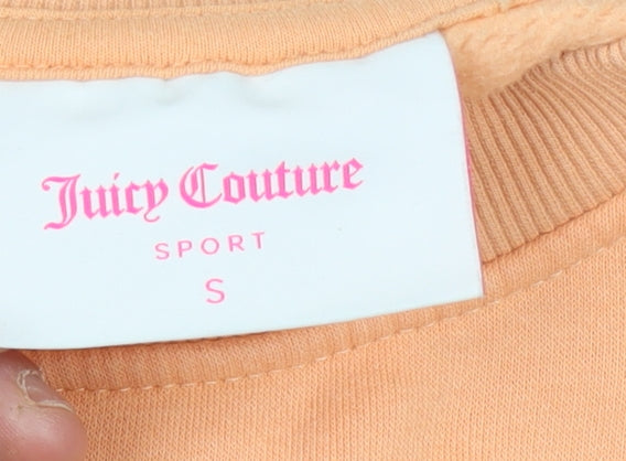 Juicy Couture Women’s Peach Sweatshirt Small Cotton Blend Sporty Crew Neck