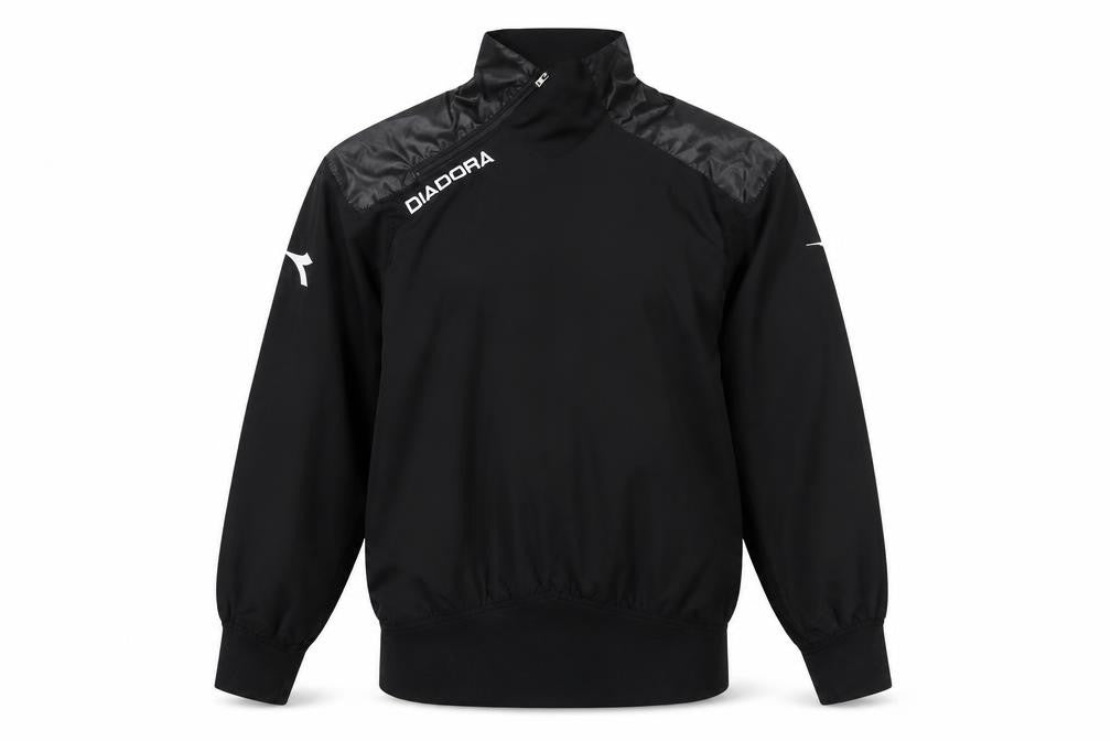 Diadora Men's Black Small Pullover Sweatshirt High Neck Sportswear