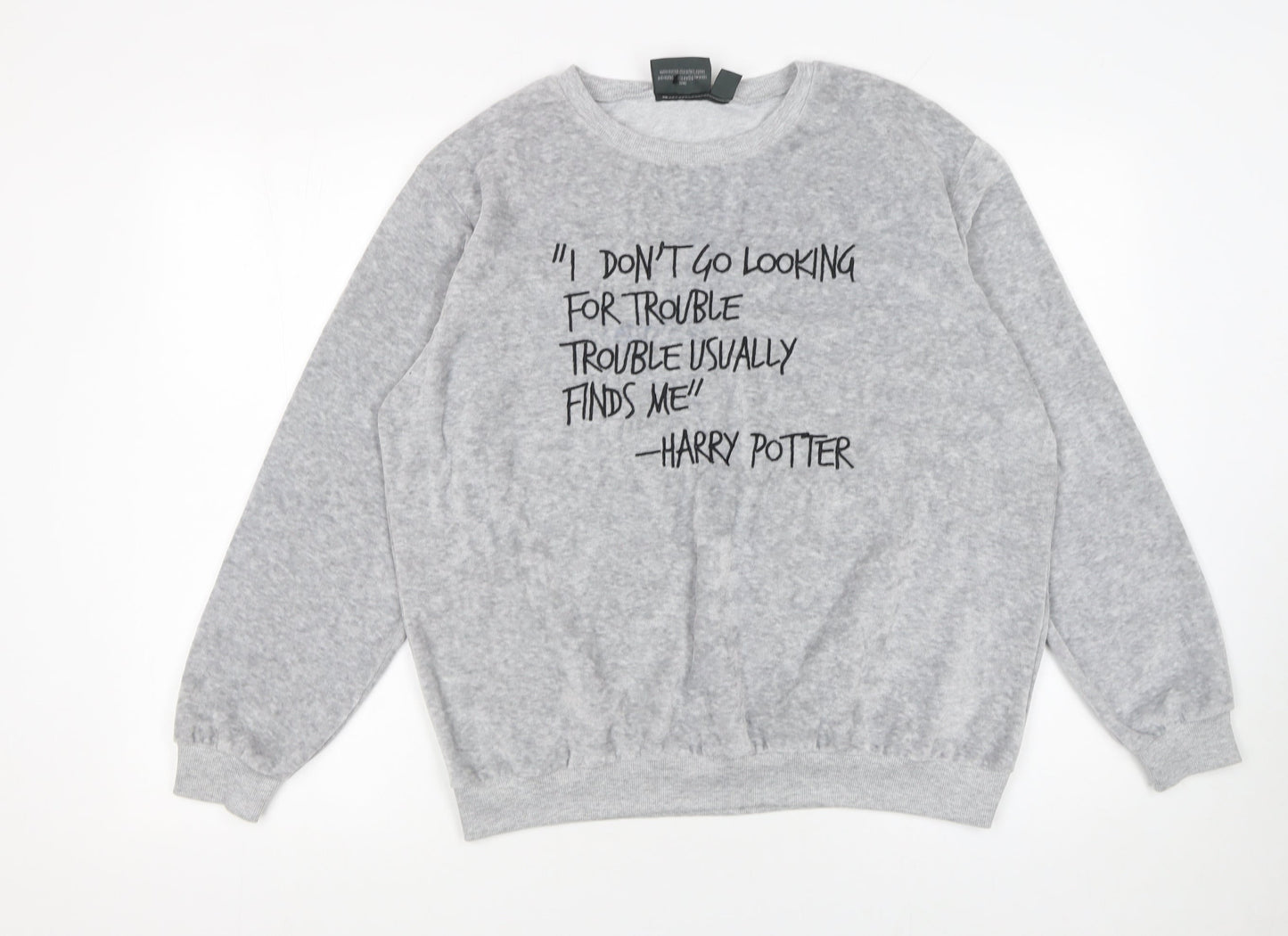 Harry Potter Women's Grey Pullover Sweatshirt Size 18 Quote Print