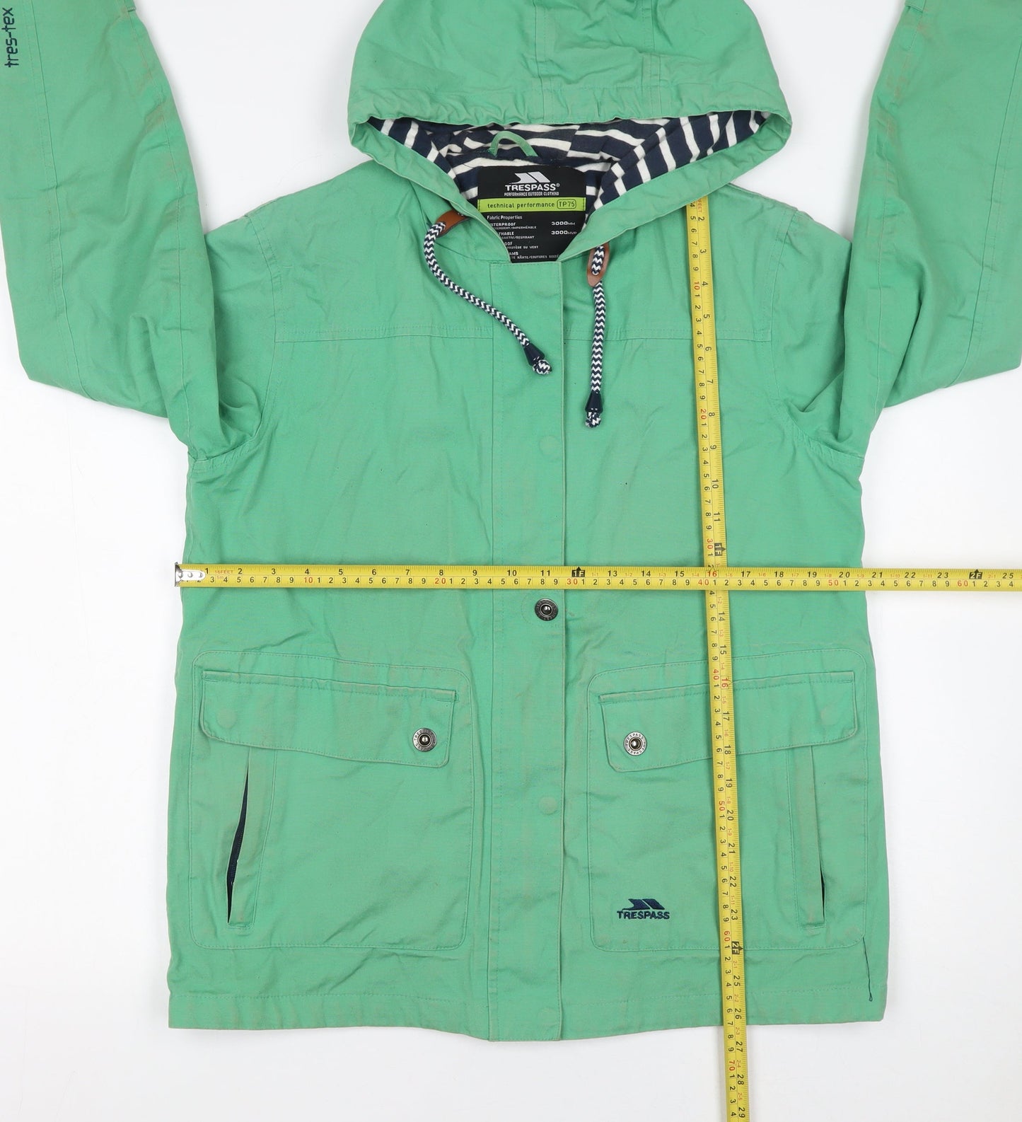 Trespass Women's Green Waterproof Hooded Parka Jacket Size 12