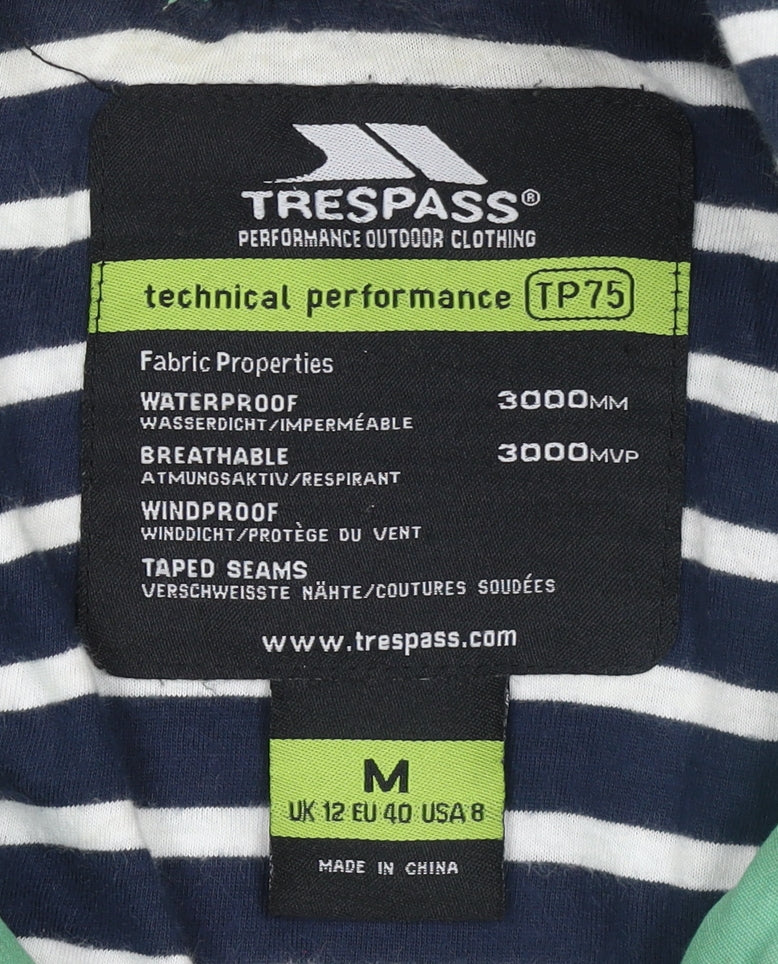 Trespass Women's Green Waterproof Hooded Parka Jacket Size 12