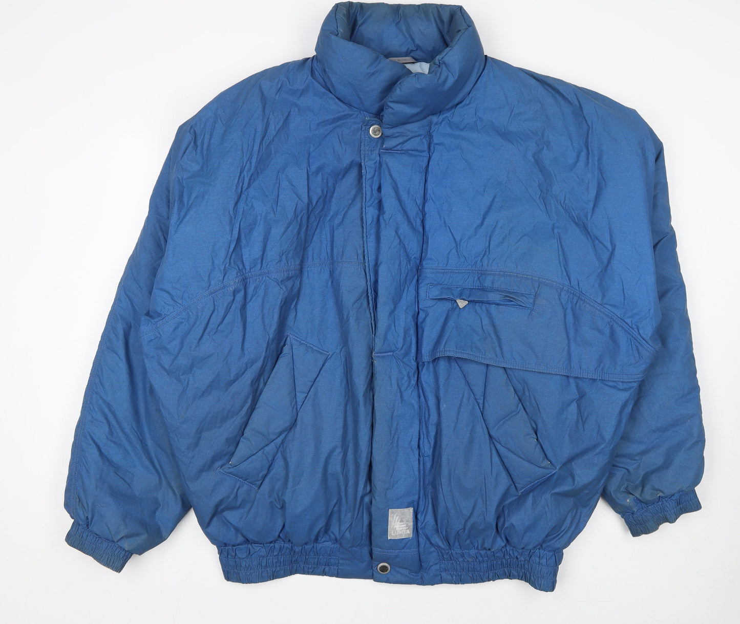 Luhta Men's Blue Puffer Jacket L Winter Outdoor Zip Coat
