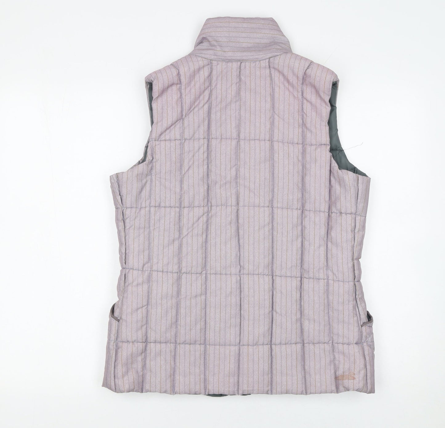 Vintage Puffa Women Beige Striped Padded Waistcoat S