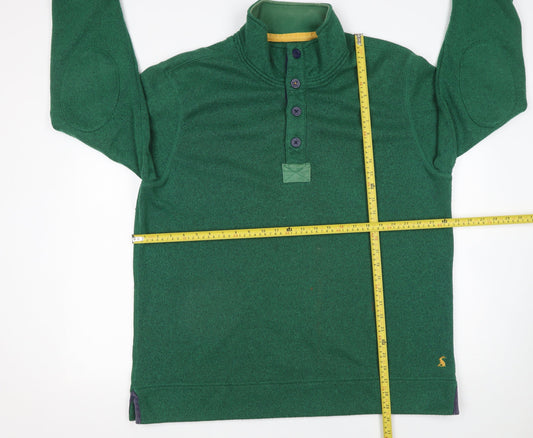 Joules Mens Green Henley Sweatshirt 2XL Button High Neck Knit