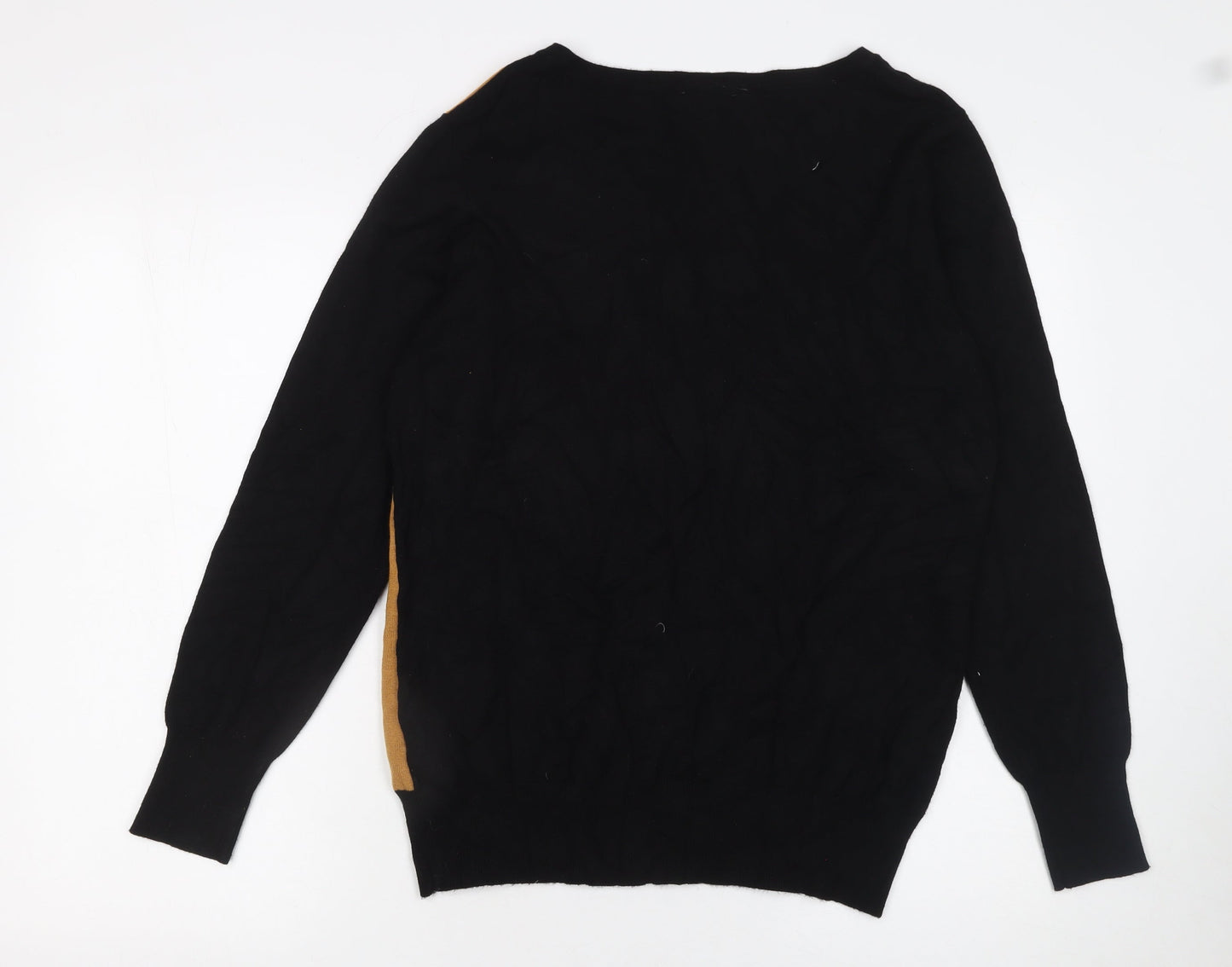 Klass Womens Black Gold Beaded Pullover Jumper Size L Crew Neck
