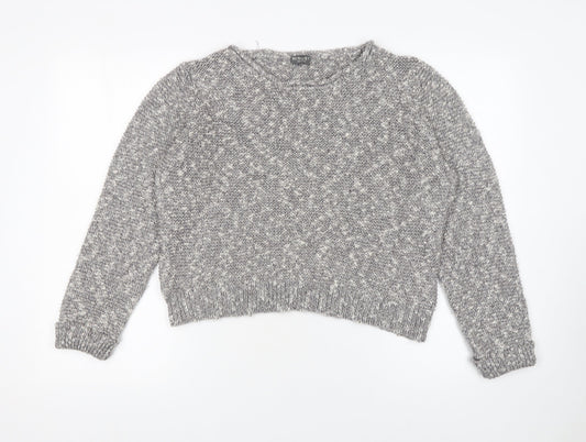 Minuet Petite Women’s Grey Chunky Knit Pullover Jumper Size L