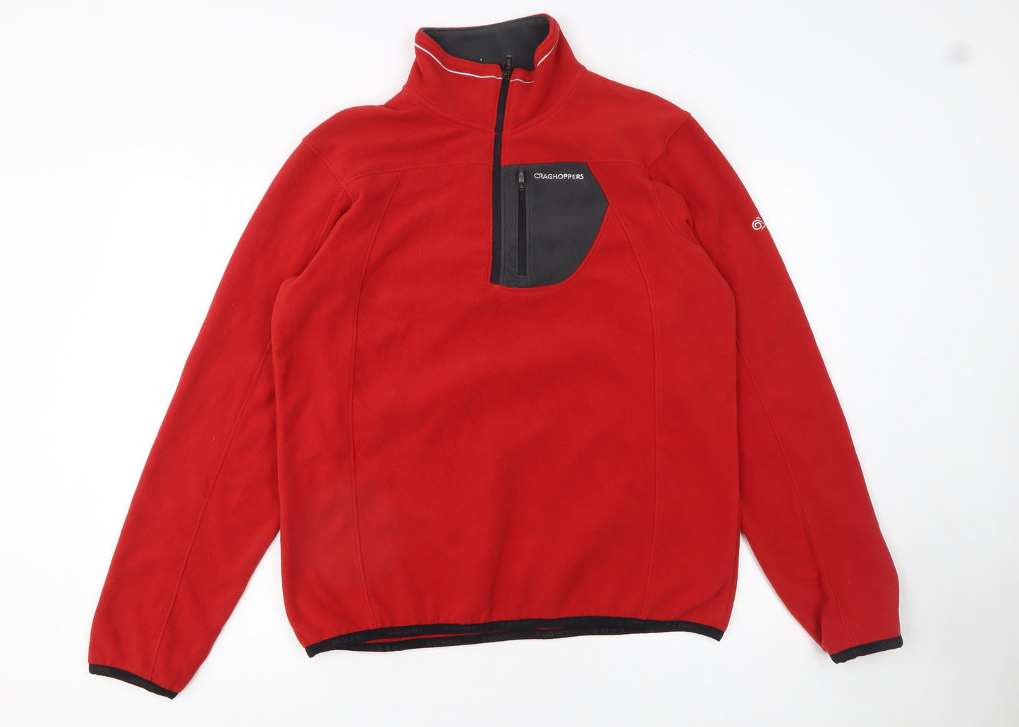 Craghoppers Men's Red Fleece 1/4 Zip Pullover Sweatshirt M