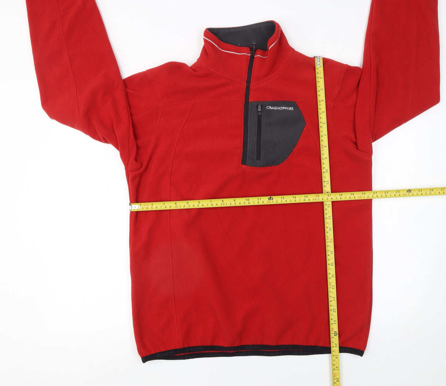 Craghoppers Men's Red Fleece 1/4 Zip Pullover Sweatshirt M