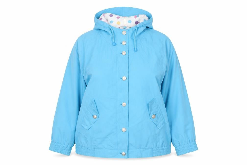 Telemac Women Blue Hooded Mid-Length Jacket Size 12