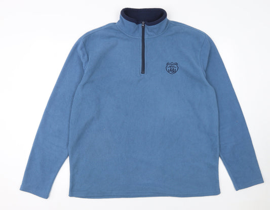 Atlas For Men Blue Fleece 1/4 Zip Pullover Sweatshirt Men's L