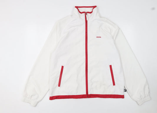 Starter Womens White Red Trim Track Jacket Size 16 Lightweight Sportswear