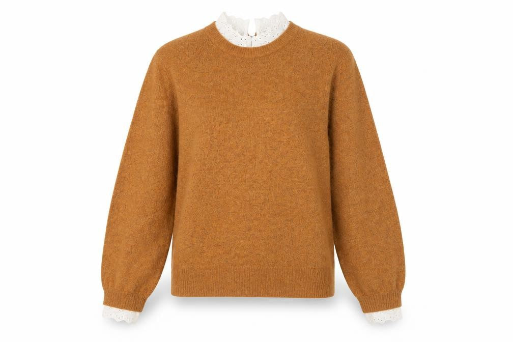 White Stuff Women’s Brown Wool Blend High Neck Jumper Size 6