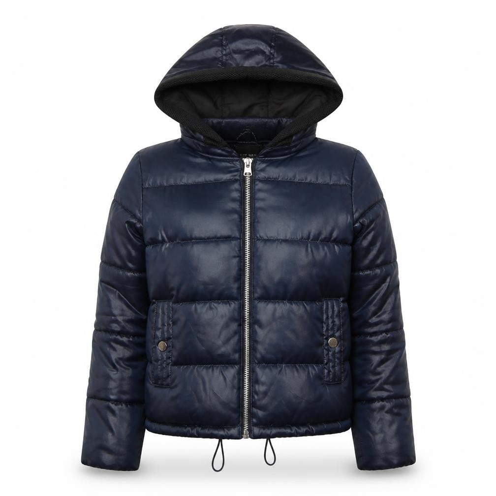 Next Women's Blue Hooded Puffer Jacket Size 8 Regular Fit
