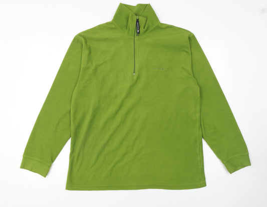 Trespass Men's Green Fleece 1/4 Zip Pullover Sweatshirt Size M