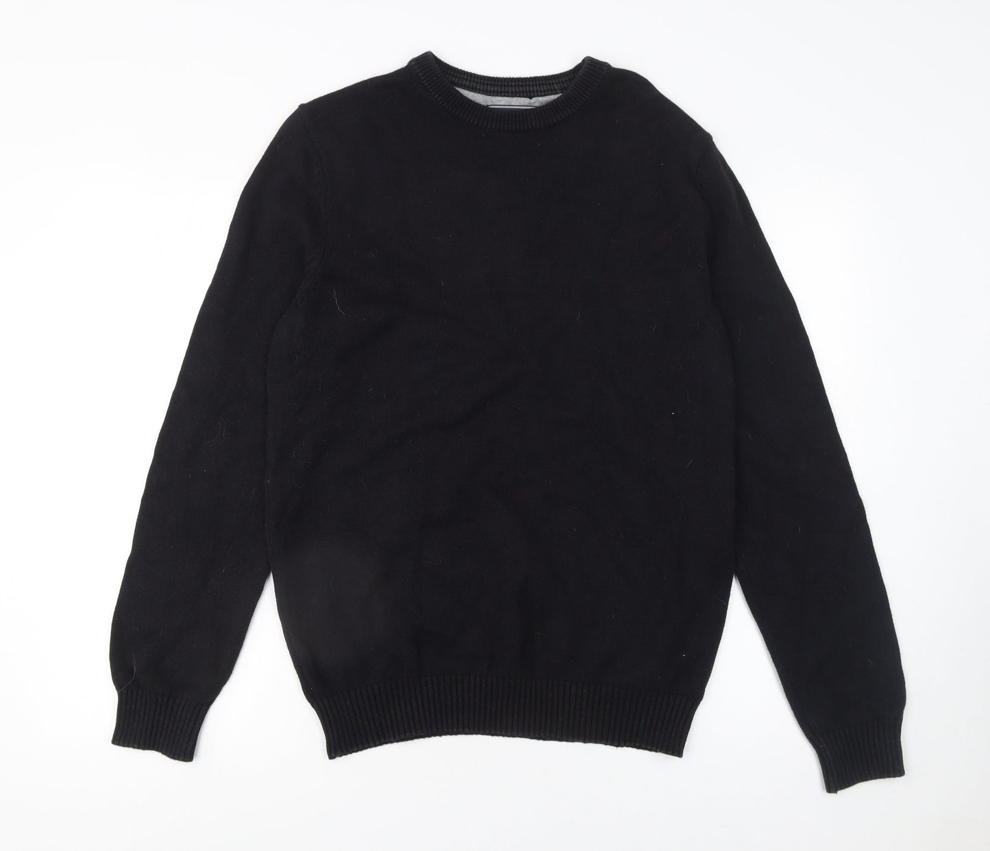 Maine New England Mens Black Cotton Crew Neck Jumper Medium