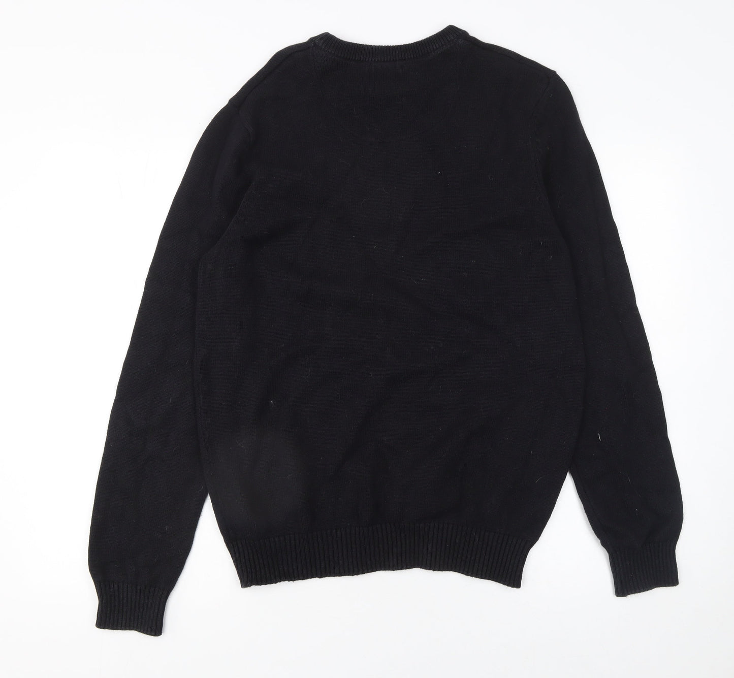 Maine New England Mens Black Cotton Crew Neck Jumper Medium