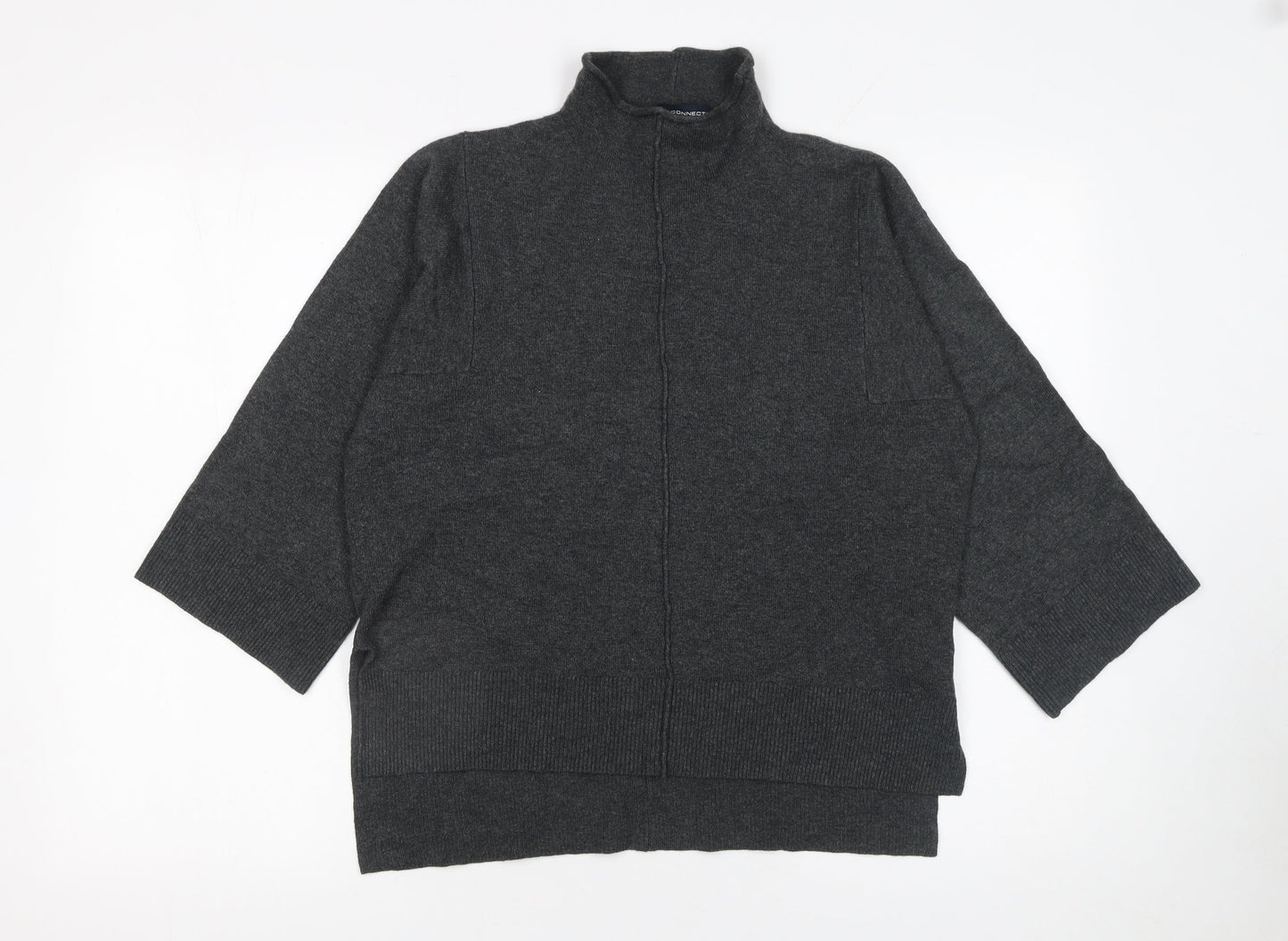 French Connection Women’s Grey XS Mock Neck Zip Knit Jumper