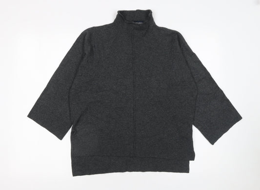 French Connection Women’s Grey XS Mock Neck Zip Knit Jumper
