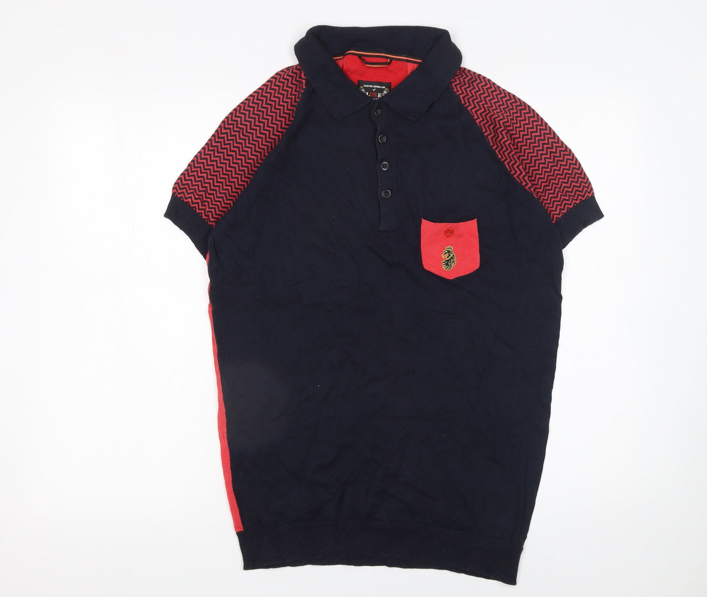 Luke Mens Multicoloured Polo Shirt L Short Sleeve Cotton