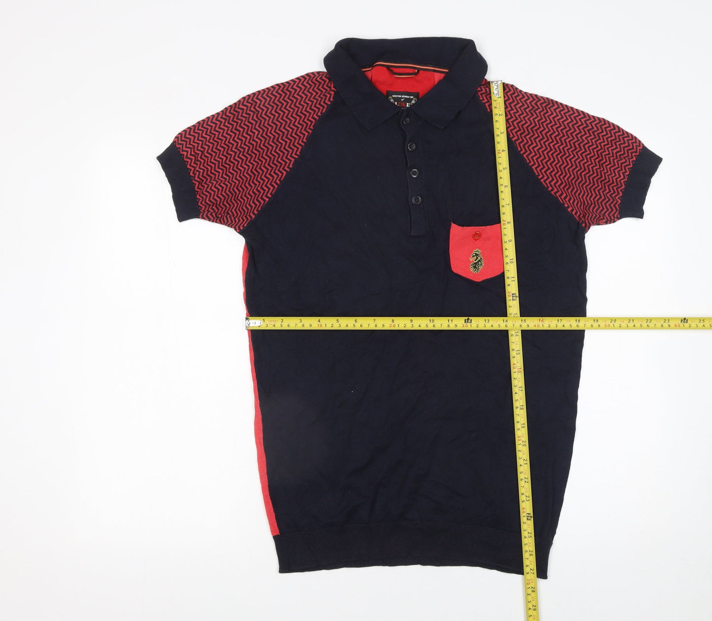 Luke Mens Multicoloured Polo Shirt L Short Sleeve Cotton