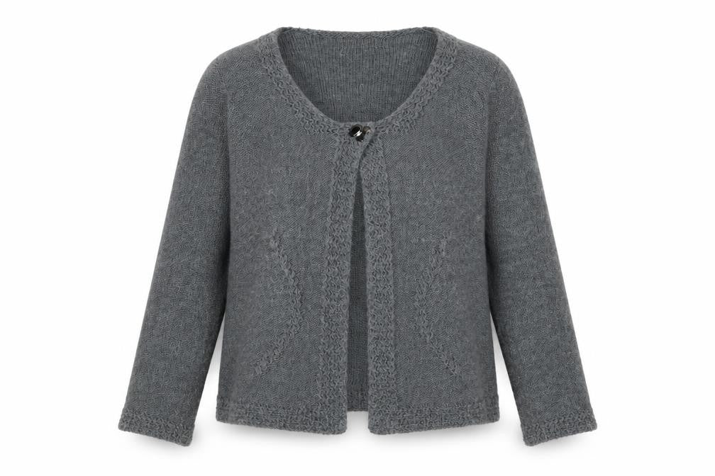 Marks and Spencer Women Grey L Knit Scoop Neck Long Sleeve Cardigan