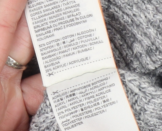 Superdry Women Grey Cable-Knit Pullover Jumper L