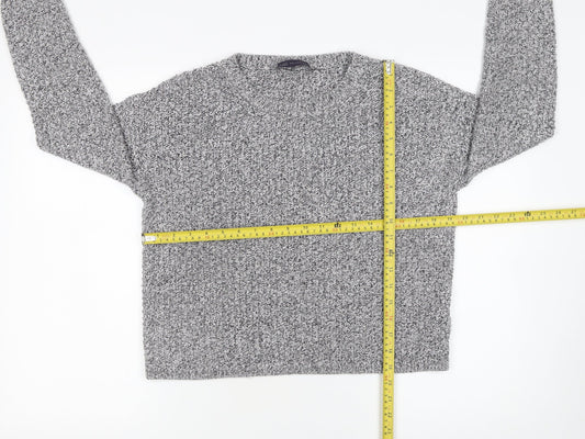 Marks and Spencer Women Grey Chunky-Knit Crew Neck Jumper Size 14