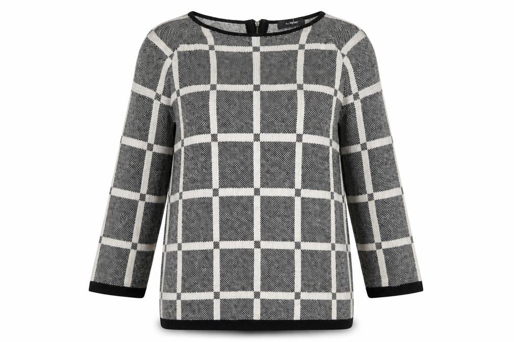 Marks and Spencer Autograph Women’s Grey Check Knit Jumper Size 12
