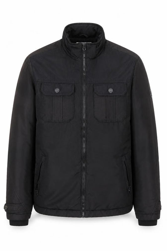 Jack & Jones Core Men's Black L Bomber Jacket Polyester Lined Zip-Up