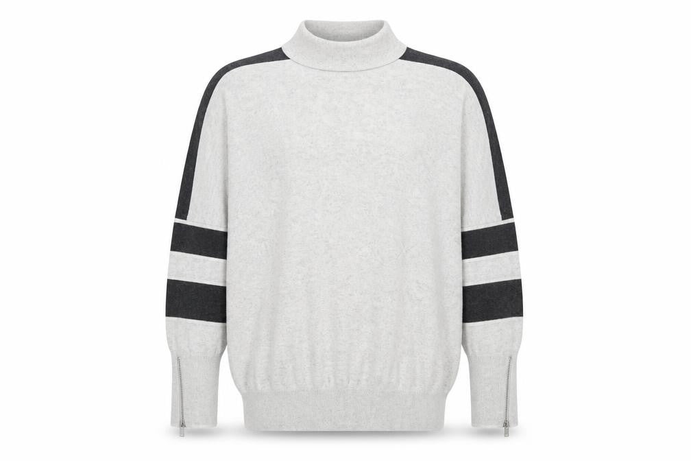 Mint Velvet Unisex Grey L High Neck Zip Detail Knit Jumper