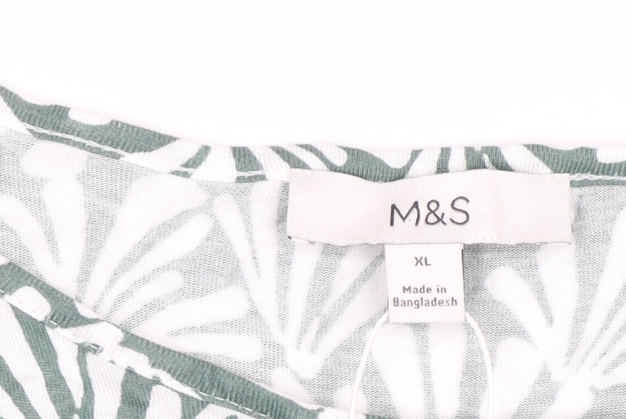 Marks and Spencer Women’s Green Floral Shift Dress XL Viscose